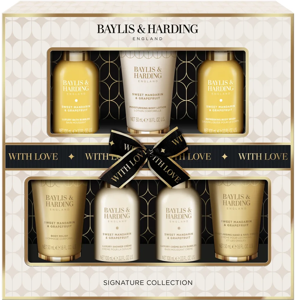 Набор Baylis & Harding Sweet Mandarin & Grapefruit пена для ванны 100 мл гель 100 мл крем для душа 100 мл лосьон 2x50 мл крем-пена 100 мл и крем для рук 50 мл