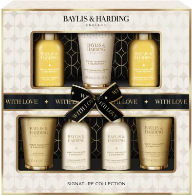Набор Baylis & Harding Sweet Mandarin & Grapefruit пена для ванны 100 мл гель 100 мл крем для душа 100 мл лосьон 2x50 мл крем-пена 100 мл и крем для рук 50 мл