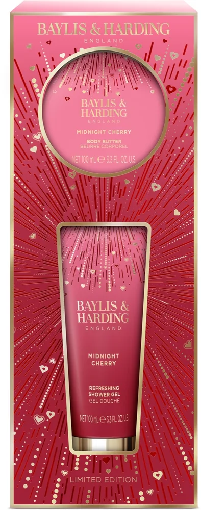 Набор Baylis & Harding Midnight Cherry гель для душа 100 мл и масло для тела в банке 100 мл