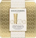 Набор Baylis & Harding Sweet Mandarin & Grapefruit крем-гель для душа 50 мл масло для тела 50 мл крем для рук и ногтей 50 мл и мыло 50 г в жестяной коробке — фото 1