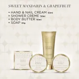 Набор Baylis & Harding Sweet Mandarin & Grapefruit крем-гель для душа 50 мл масло для тела 50 мл крем для рук и ногтей 50 мл и мыло 50 г в жестяной коробке — фото 4