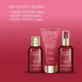 Набор Baylis & Harding Midnight Cherry гель для душа 100 мл спрей для тела 100 мл крем для рук 100 мл и косметичка — фото 4