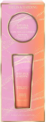 Baylis & Harding Baylis & Harding Jojoba, Vanilla & Almond Oil Indulgent Body Pamper Duo Gift Set (sh/gel/100 мл + b/butter/100 мл) - Набор для тела Baylis and Harding Jojoba, Vanilla and Almond Oil Indulgent Body Pamper Duo: гель для душа 100 мл и масло для тела 100 мл