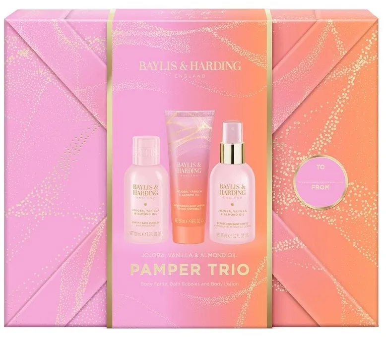 Набор Baylis & Harding Jojoba Vanilla & Almond пена для ванны 100 мл спрей для тела 95 мл и лосьон для тела 50 мл
