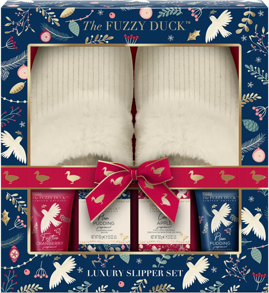 Набор Baylis & Harding The Fuzzy Duck Winter Wonderland мыло 100 г кристаллы для ног 100 г лосьон для ног 50 мл гель для душа 50 мл и тапочки