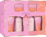 Набор Baylis & Harding Jojoba Vanilla & Almond Oil гель 300 мл скраб 130 мл кристаллы 100 г мыло 150 г лосьон 130 мл и молочко для ванны 300 мл — фото 2