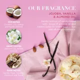 Набор Baylis & Harding Jojoba Vanilla & Almond Oil гель 300 мл скраб 130 мл кристаллы 100 г мыло 150 г лосьон 130 мл и молочко для ванны 300 мл — фото 5