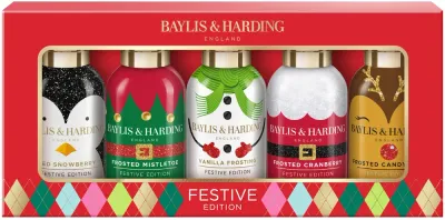Набор гелей для душа Baylis & Harding Festive Edition клюква ваниль снежная ягода омела и яблоко 5 шт по 100 мл