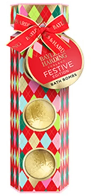 Набор бомбочек для ванны Baylis & Harding Festive Edition клюква ваниль и снежная ягода 3 шт по 100 г