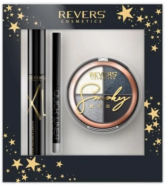 Набор Revers тушь для ресниц Mascara XL 10 мл автоматический карандаш для глаз 1.5 г и тени Smoky Eye 8 г