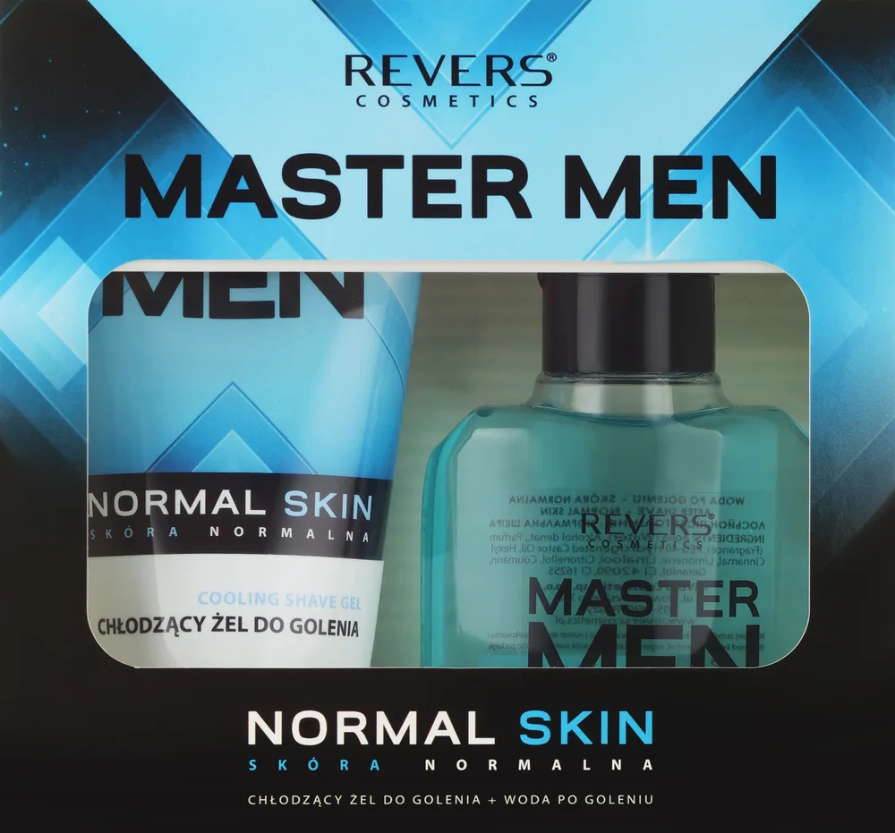 Мужской набор для бритья Revers Master Men Normal Skin гель и лосьон после бритья с пантенолом 150+120 мл