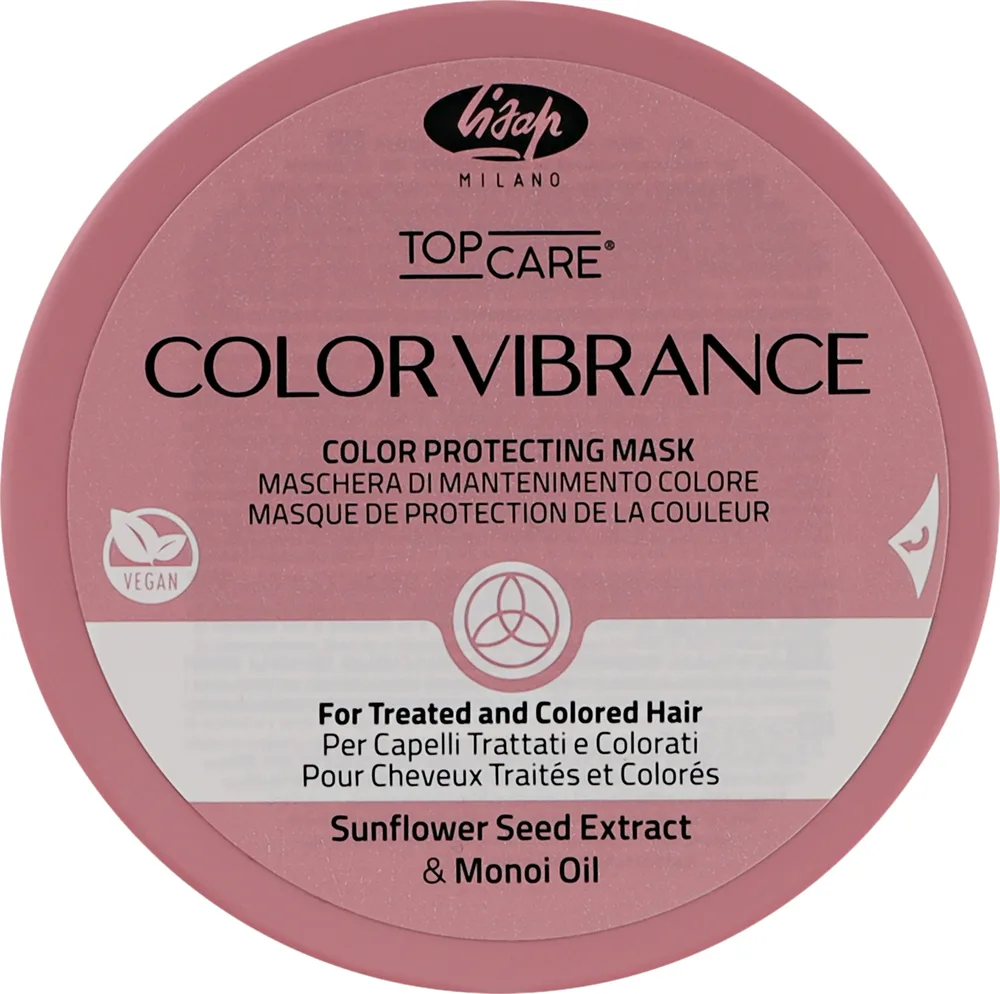 Маска для защиты цвета окрашенных волос Lisap Color Vibrance, кокосовое масло, масло монои, экстракт подсолнечника
