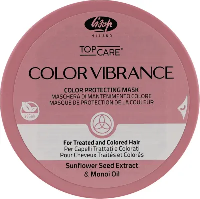 Маска для защиты цвета окрашенных волос Lisap Color Vibrance, кокосовое масло, масло монои, экстракт подсолнечника