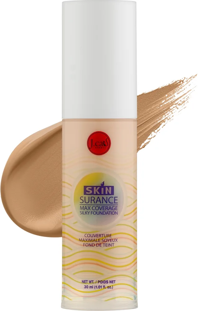 Тональный флюид J.Cat Beauty Skinsurance Max Coverage Silky Foundation кроющий, 30 мл, оттенок 110 - Soft Tan