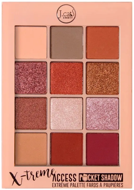 Палетка теней для век J.Cat Beauty X-Treme Access Pocket Shadow компактная, на двенадцать оттенков, 10 г, оттенок 102 - Walk Of Stardom