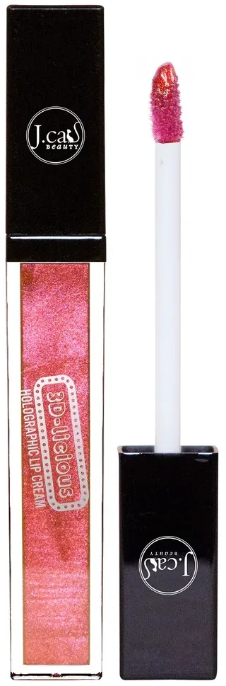 Блеск для губ J.Cat Beauty 3D-licious Holographic Lip Cream с голографическим сиянием, полупрозрачный, 6 мл, оттенок 102 - Cinnamonster