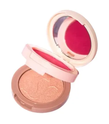 Румяна и хайлайтер для лица J.Cat Beauty 2In1 Piece Of Cake 2 в 1, в одном компакте, 12,1 г
