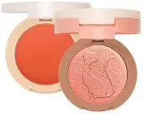 Румяна и хайлайтер для лица J.Cat Beauty 2In1 Piece Of Cake 2 в 1, в одном компакте, 12,1 г, оттенок 106 - See You Tomato — фото 1