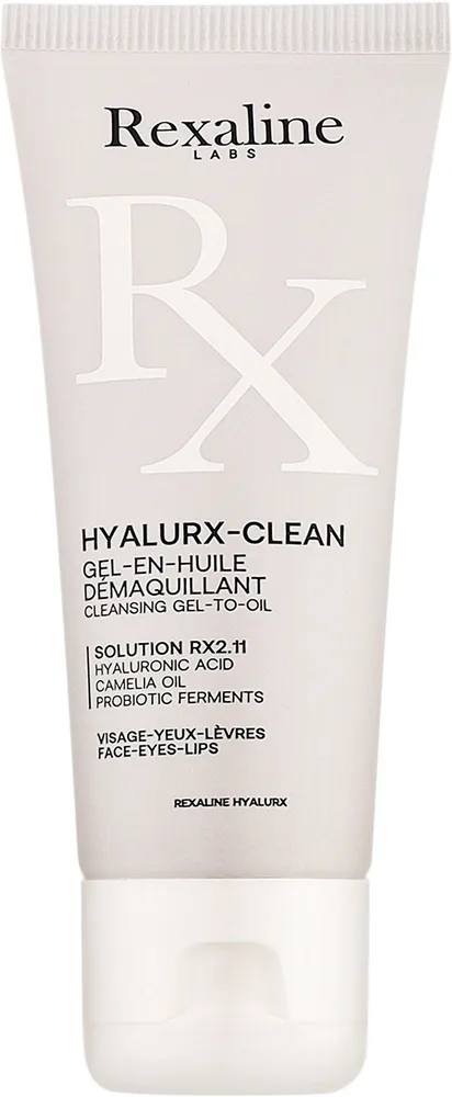 Гель-масло для снятия макияжа Rexaline Hyalurx-Clean с маслом жожоба дорожный формат 40 мл