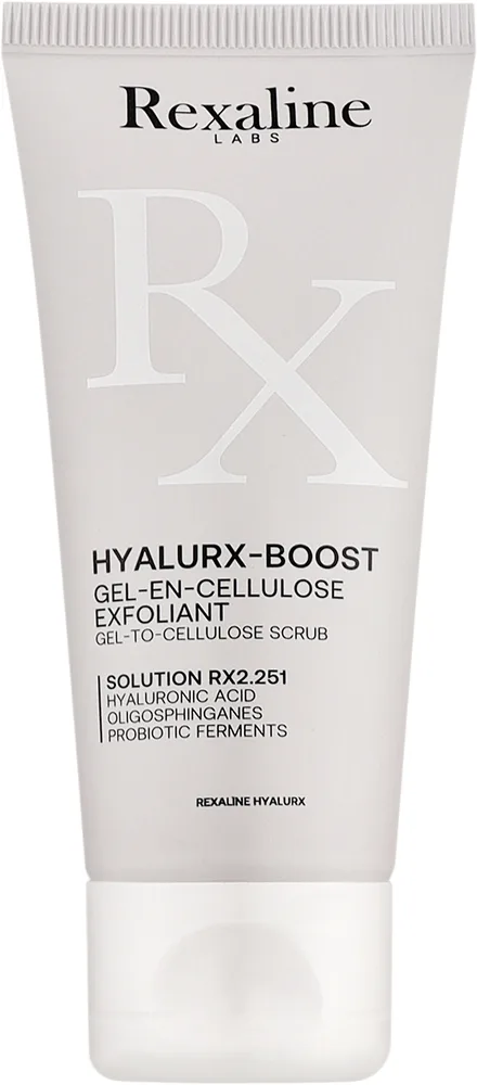 Отшелушивающий целлюлозный гель для лица Rexaline Hyalurx-Boost с целлюлозой и ферментным экстрактом 50 мл