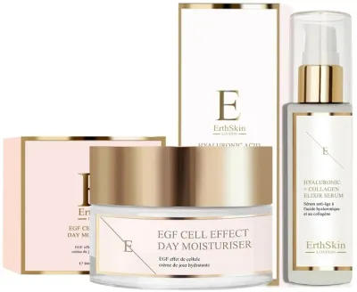 Набор ErthSkin London EGF Cell Effect дневной крем 50 мл и сыворотка Hyaluronic & Collagen Elixir 60 мл