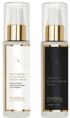 Набор сывороток для лица ErthSkin London Hyaluronic & Collagen и Anti-Wrinkle 24k Gold 2 шт по 60 мл