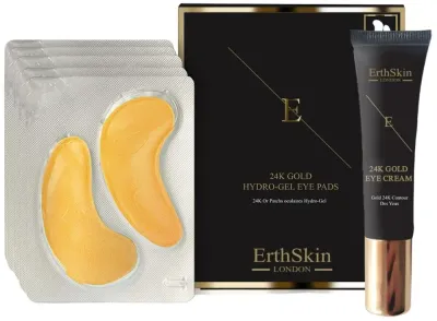 Набор для кожи вокруг глаз ErthSkin London 24k Gold крем и гидрогелевые патчи с золотом и ретинолом 15 мл+5x2 шт