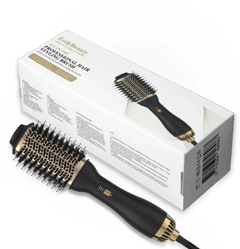 Щётка для укладки волос ErthSkin London All In One Professional Hair Styling Brush с температурными режимами, 1 шт