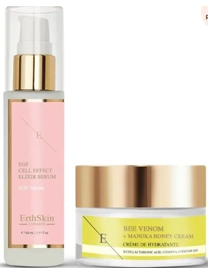 Набор для лица ErthSkin London Bee Venom крем с пчелиным ядом и сыворотка EGF с коэнзимом Q10 для зрелой кожи 50+60 мл