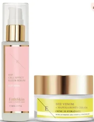 Набор для лица ErthSkin London Bee Venom крем с пчелиным ядом и сыворотка EGF с коэнзимом Q10 для зрелой кожи 50+60 мл