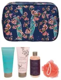 Набор Technic Cosmetics Vintage Cherry Blossom пена для ванны 300 мл гель для душа 200 мл лосьон 200 мл губка и косметички 2 шт — фото 3