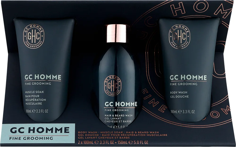 Мужской набор Grace Cole GC Homme гель для душа шампунь для волос и бороды с кокосовым маслом Набор из 3 предметов