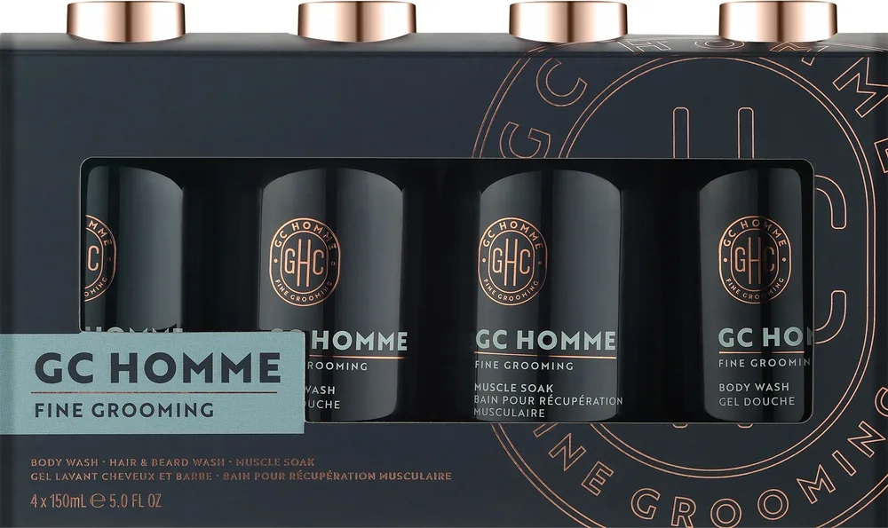 Мужской набор Grace Cole GC Homme гель для душа шампунь для волос и бороды с кокосовым маслом Набор из 4 предметов