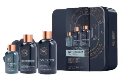 Мужской набор Grace Cole GC Homme гель для душа 250 мл шампунь для волос и бороды 50 мл кристаллы для ванны 150 мл и мочалка