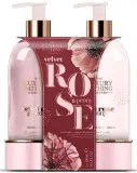 Набор Grace Cole Velvet Rose And Peony жидкое мыло для рук 300 мл и крем для рук и ногтей 300 мл — фото 1