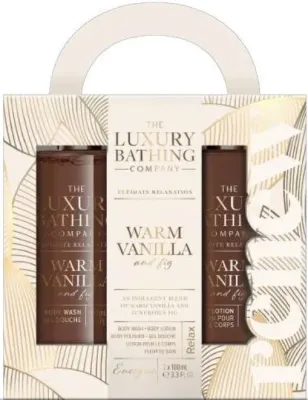 Набор для душа Grace Cole The Luxury Bathing Warm Vanilla and Fig Glamorous Glow гель для душа 100 мл лосьон для тела 100 мл мочалка