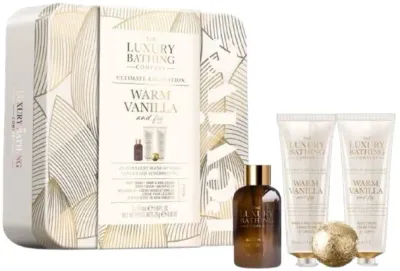 Набор Grace Cole The Luxury Bathing Warm Vanilla & Fig крем для тела 50 мл крем для рук 50 мл гель для душа 50 мл и бомбочка для ванны 25 г