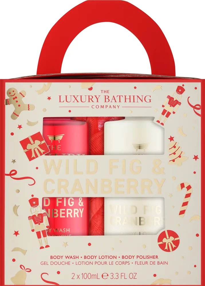 Набор для тела Grace Cole Luxury Bathing Wild Fig & Cranberry гель кремы и средства с ароматом инжира и клюквы Набор из 3 предметов