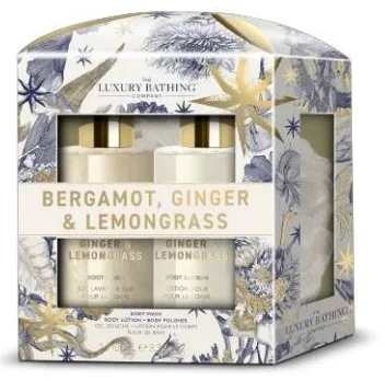 Набор Grace Cole Bergamot Ginger & Lemongrass лосьон для тела 100 мл гель для душа 100 мл и мочалка