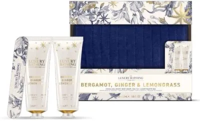 Набор Grace Cole Bergamot Ginger & Lemongrass Perfect Pamper крем для тела 50 мл крем для рук 50 мл пилка для ногтей и косметичка