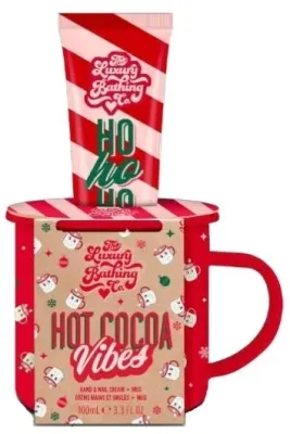 Набор Grace Cole The Luxury Bathing Hot Cocoa Vibes крем для рук и ногтей 100 мл и металлическая кружка с рисунком