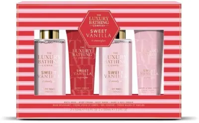 Набор Grace Cole Sweet Vanilla & Almond Glaze крем для тела 50 мл крем для рук 50 мл соль для ванны 100 мл и гель для душа 100 мл