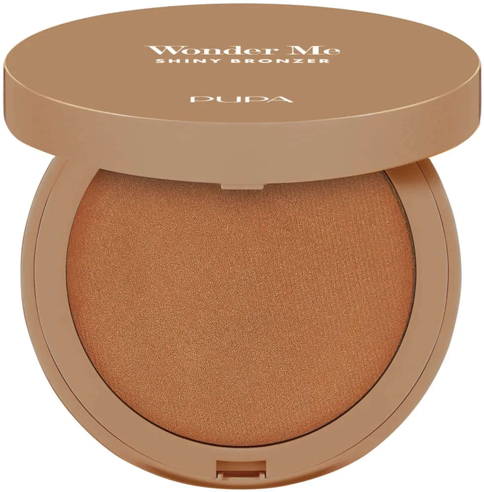 Бронзер для лица Pupa Wonder Me Shiny Bronzer с эффектом загара, устойчивый к влаге, 7,5 г, оттенок 04