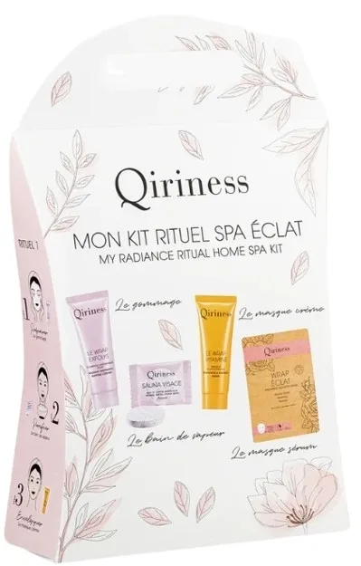 Набор Qiriness Radiance Ritual Kit энзимный скраб 20 мл таблетки для распаривания 8 г витаминная маска 20 мл и маска 25 г