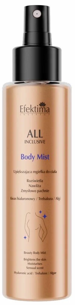 Спрей для тела Efektima All Inclusive Beauty мист с трегалозой и водорослями сияющий 150 мл