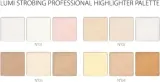 Набор палеток хайлайтеров Revers Cosmetics Lumi Strobing Professional Highlighter Palette по три оттенка в палетке, 12 шт — фото 2