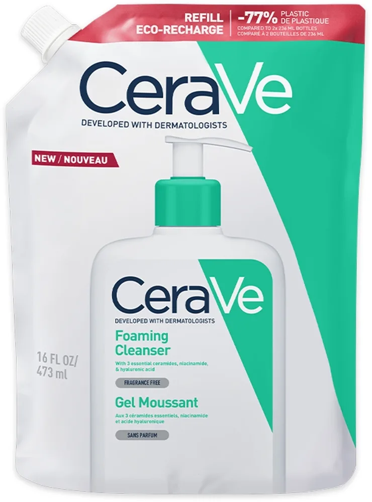 Интенсивный очищающий гель CeraVe Foaming Cleanser с ниацинамидом и керамидами, 473 мл