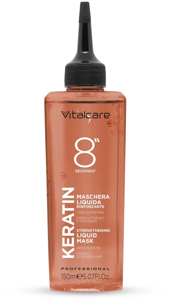 Vitalcare Professional Vitalcare Professional Keratin Strengthening Liquid Mask - Жидкая маска для волос Vitalcare Keratin с кератином, мгновенное укрепление, блеск, 150 мл