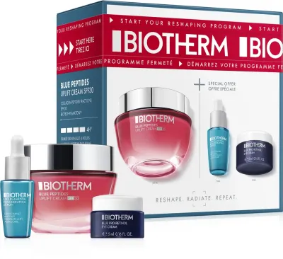 Набор для лица Biotherm Blue Peptides дневной крем SPF30 сыворотка и крем для глаз с пептидами для зрелой кожи 50+7+5 мл