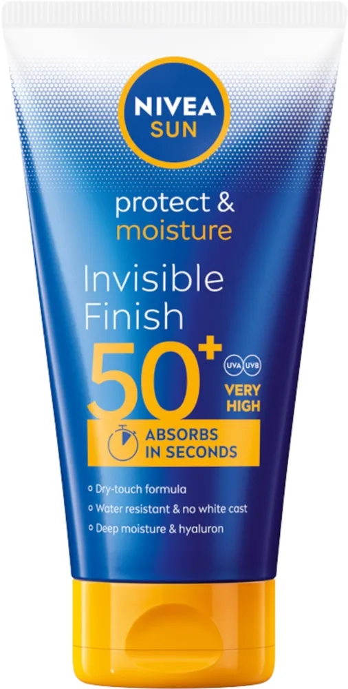Увлажняющий солнцезащитный лосьон для тела NIVEA Sun Protect & Moisture Invisible Finish SPF50+, 150 мл